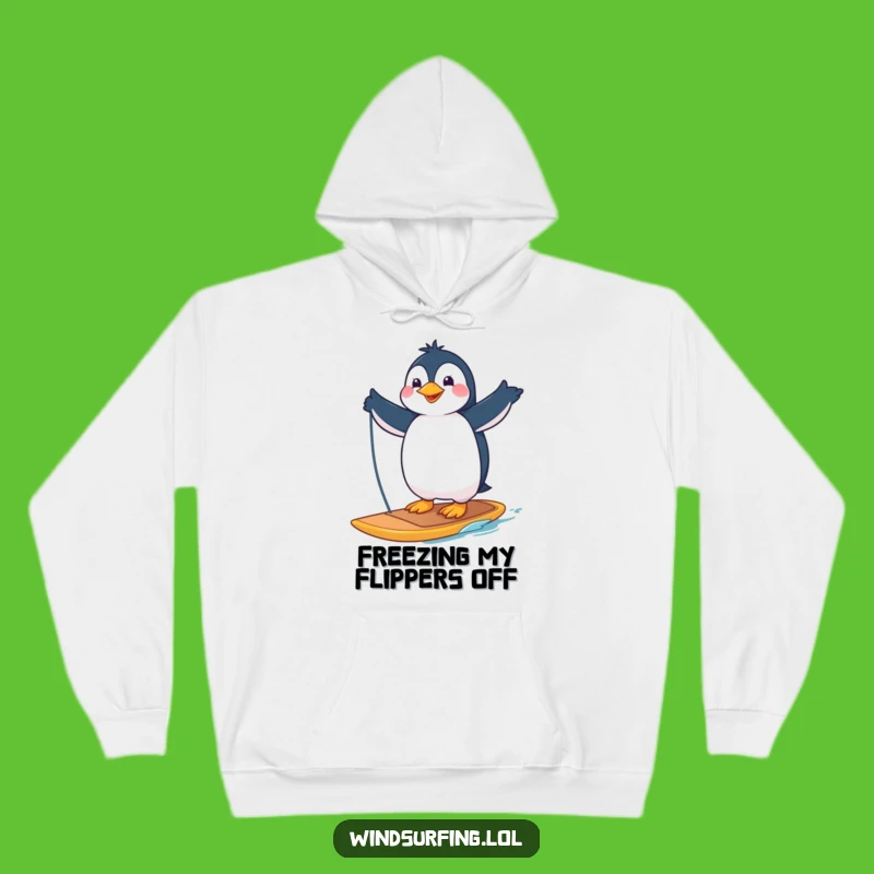Funny Penguin Windsurfer Hoodie: Stay Cozy with This Hilarious Winter Gear