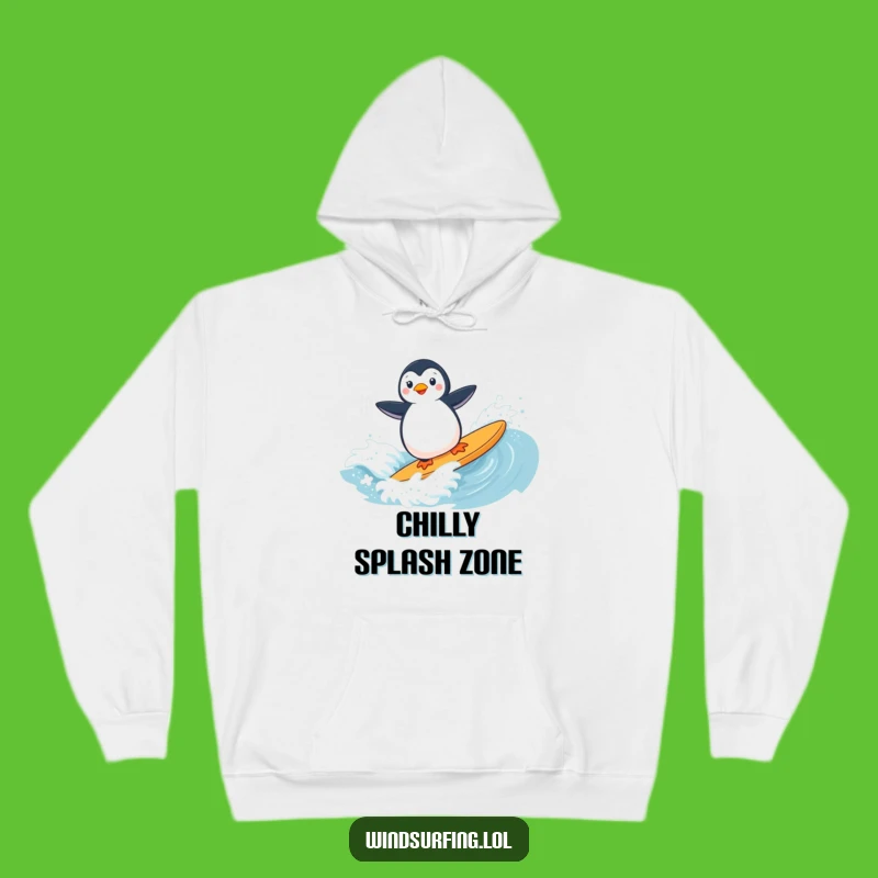 Funny Penguin Windsurfing Hoodie: Cozy & Playful Wave Rider Gift