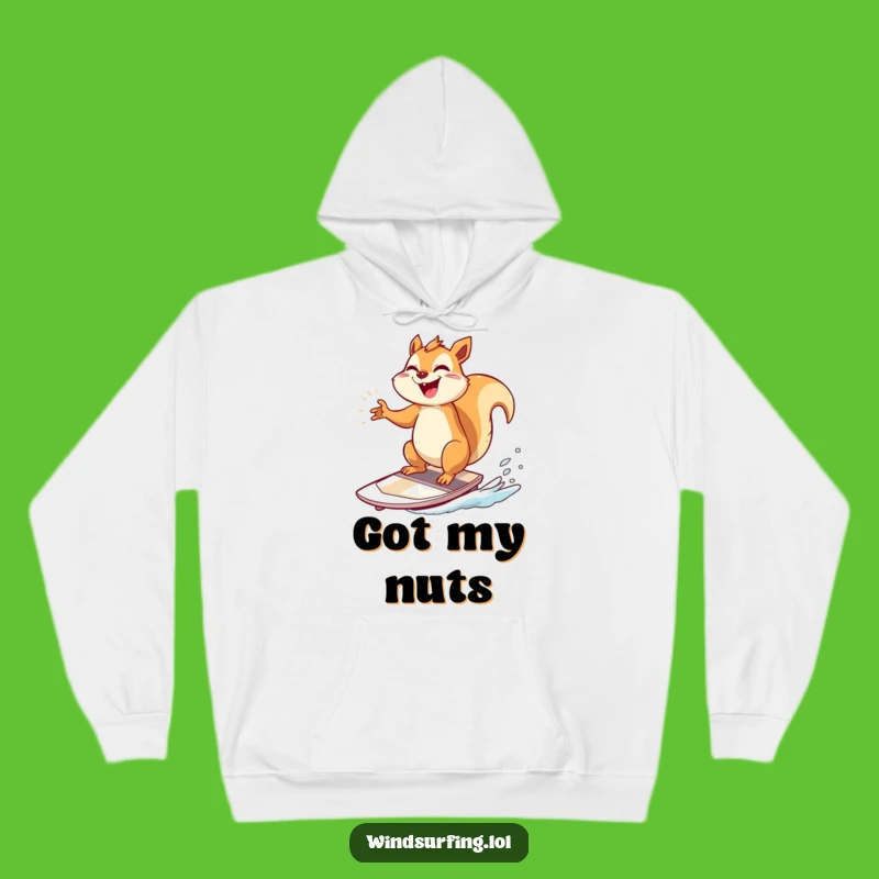 Funny Squirrel Windsurfer Hoodie: Stay Cozy with This Giggling Squirrel's Triumph, Great Funny Gift