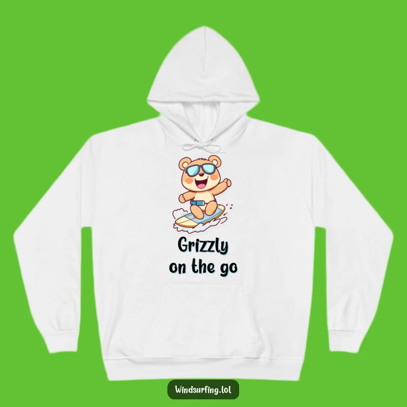 Funny Windsurfing Bear Hoodie: Stay Cozy and Cool with This Hilarious Ursine Adventure Gear