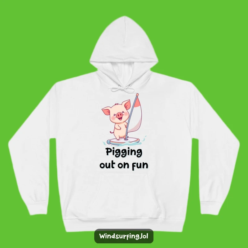 Funny Piglet Windsurfing Hoodie - Cozy and Adorable Gift for Playful Souls