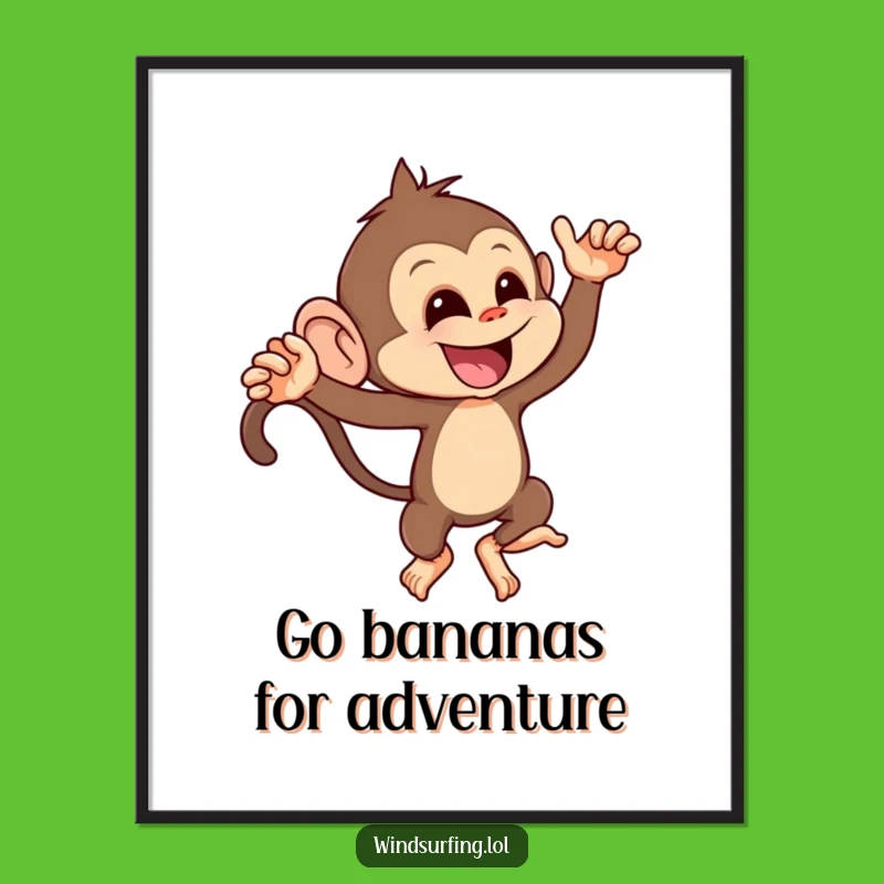 Free Printable Wall Art: Mischievous Monkey Gust Funny Downloadable Decor Gift