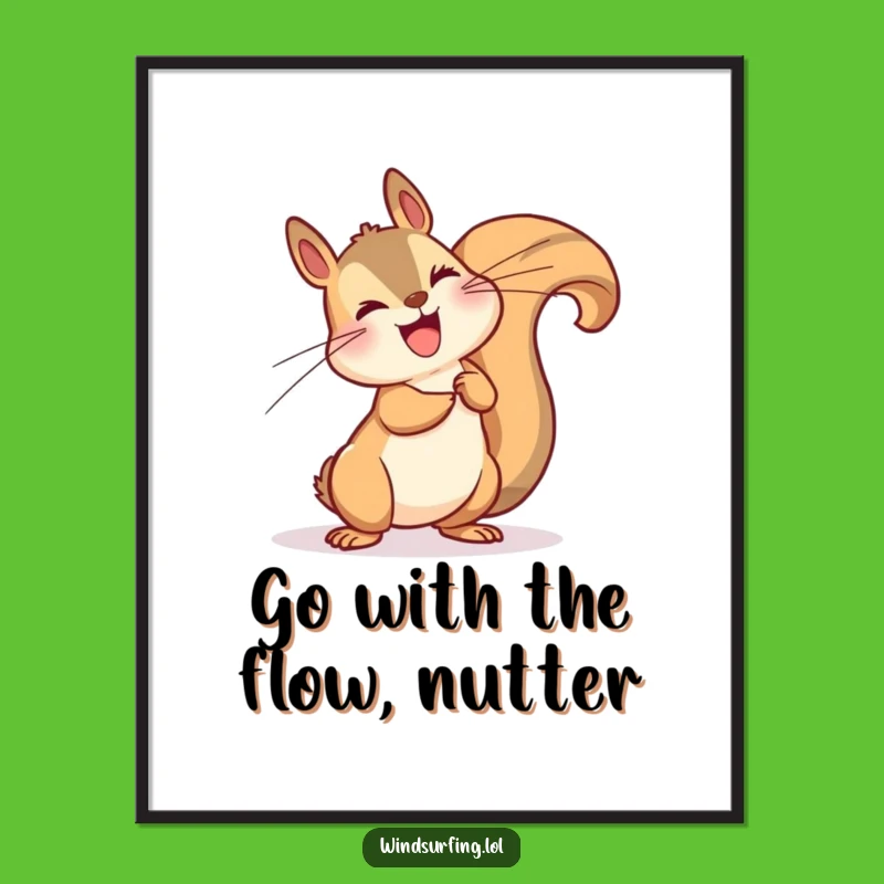 Free Printable Wall Art: Windblown Squirrel, Dramatic Gust, Funny Downloadable Decor