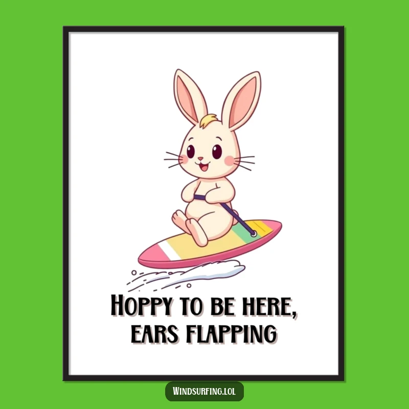 Free Printable Bunny Sailboard Wall Art - Whimsical Downloadable Decor