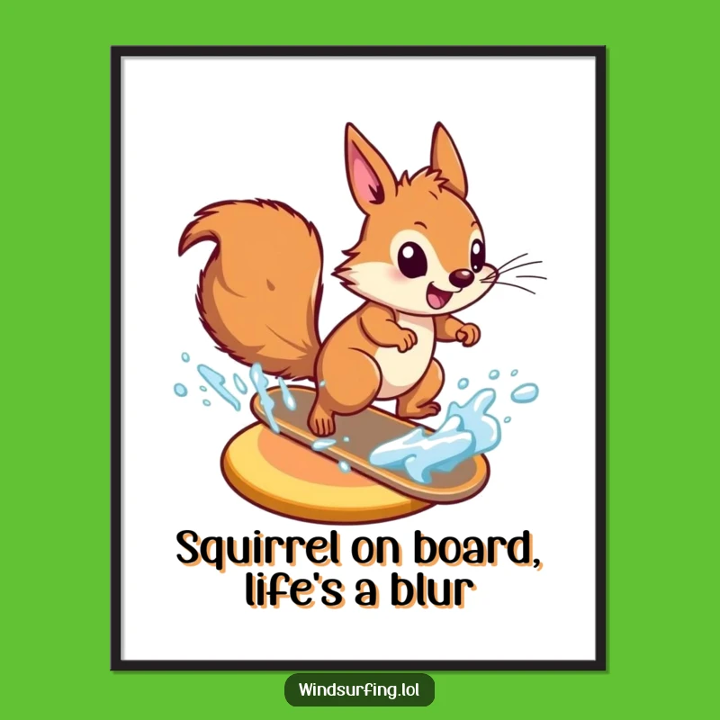 Free Printable Squirrel Water Zoom Wall Art - Dynamic Downloadable Decor