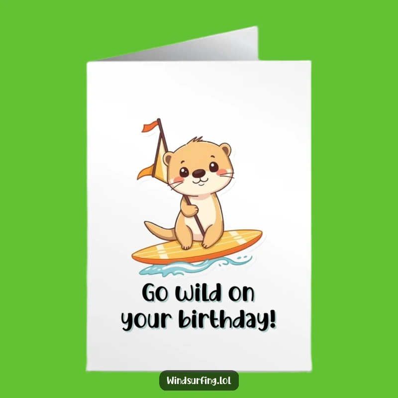 Free Printable Birthday Card: Surfing Otter, Fun Downloadable Gift for Adventurers!
