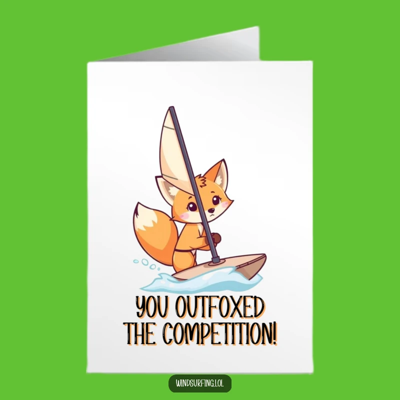 Free Printable Congrats Card: Fox Peek-a-Boo - Funny Downloadable Success