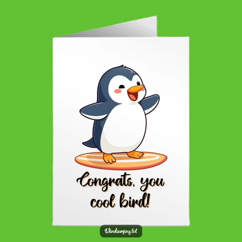 Free Printable Congrats Card: Penguin's Victory Ride, Best Downloadable Gift!