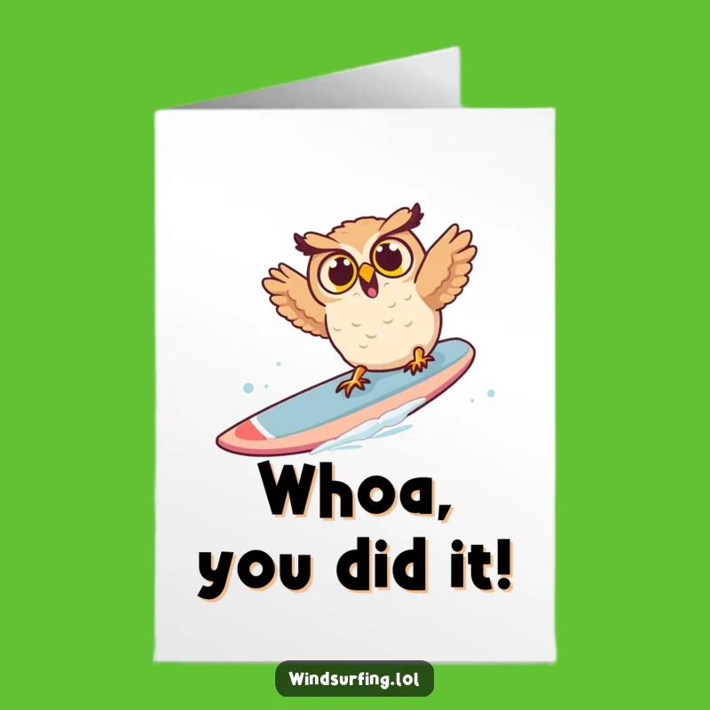 Free Printable Owl Congrats Card - Funny Downloadable Splashdown Greeting