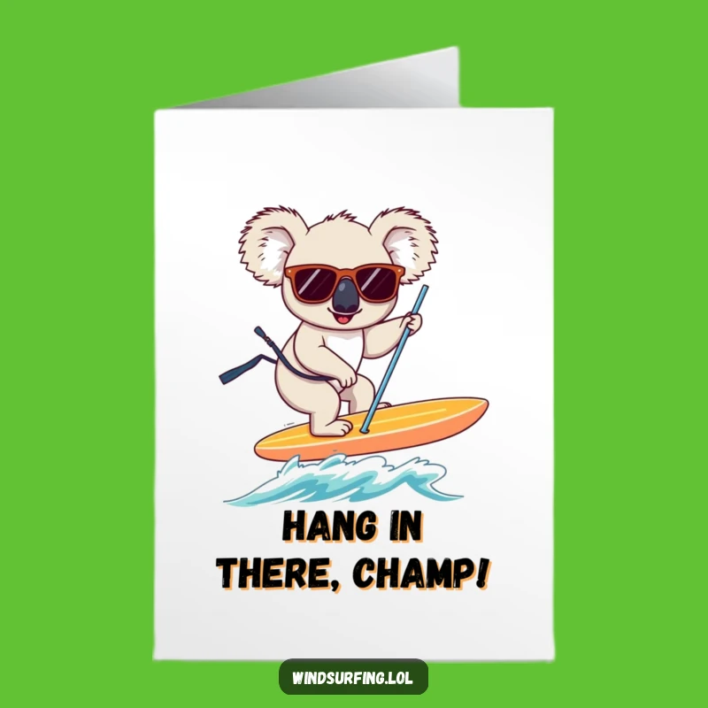 Free Printable Congrats Card: Koala Windsurfing Success - Amazing Downloadable Achievement Gift