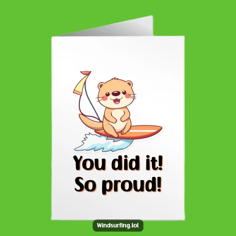 Free Printable Congrats Card: Otter Wins Big, Best Downloadable Gift!