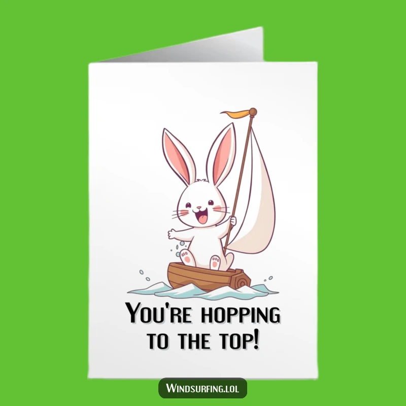 Free Printable Bunny Sailing Congrats Card - Funny Downloadable Adventure Gift!