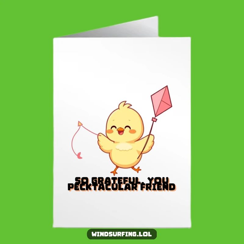 Free Printable Thank You Card: Happy Chick Kite Flight, Grateful Downloadable Gift