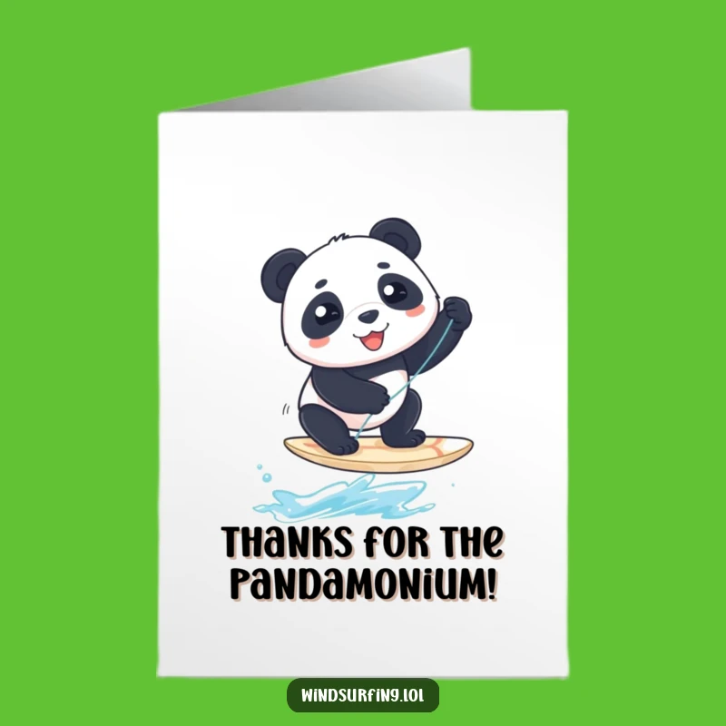 Free Printable Thank You Card: Panda Windsurfer, Hilarious Downloadable Gift
