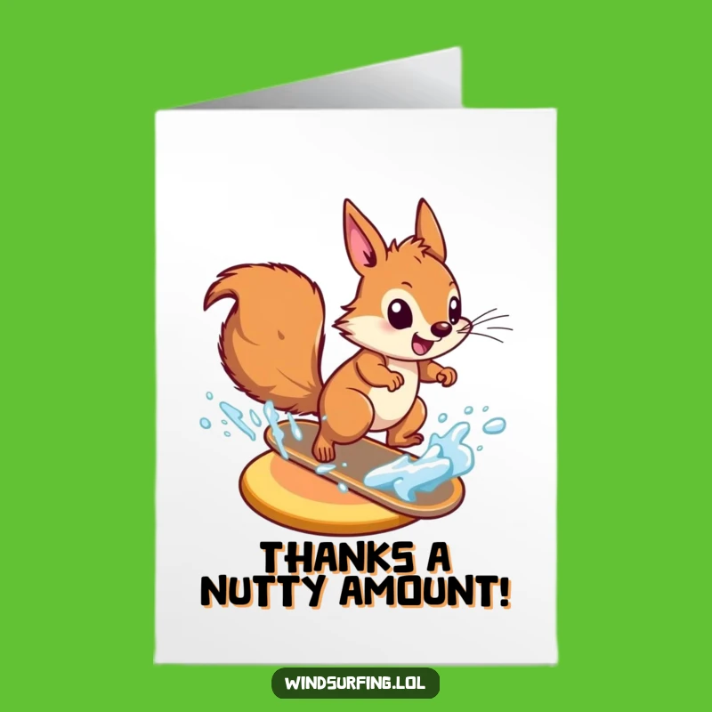 Free Printable Squirrel Thank You Card - Zooming Gratitude Downloadable Gift