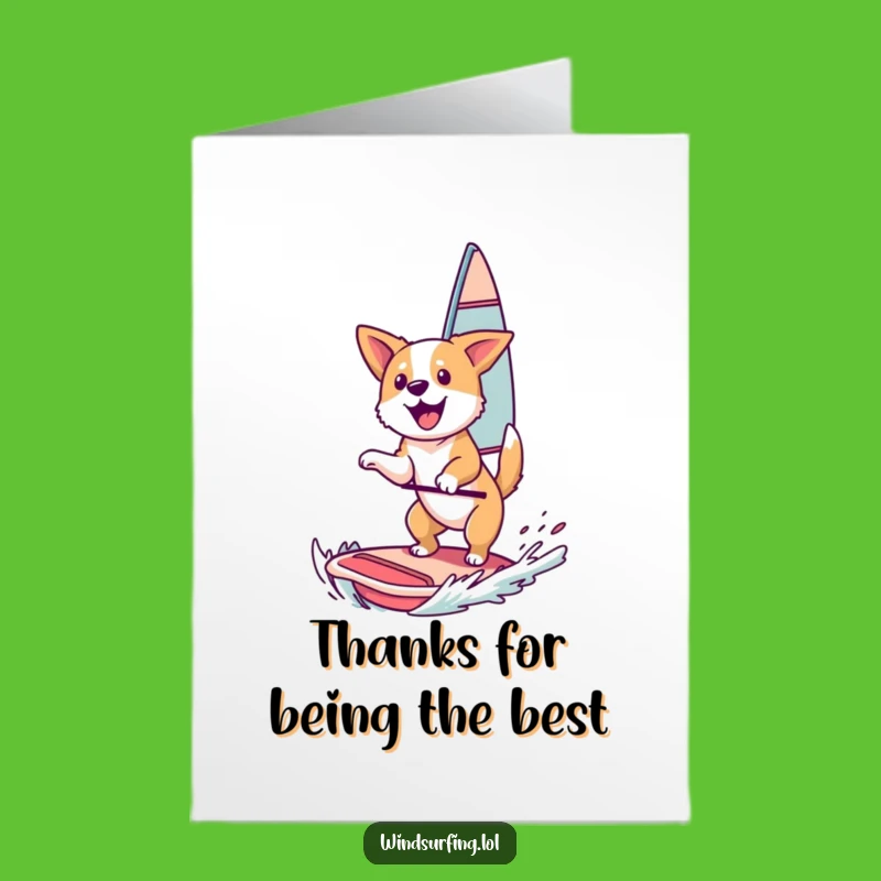 Free Printable Thank You Card: Dog Surfer, Funny Downloadable Gift for Gratitude