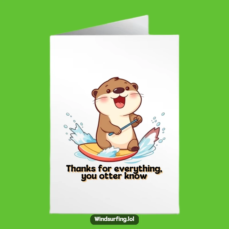 Free Printable Thank You Card: Otter's Splashy Thanks - Funny Downloadable!