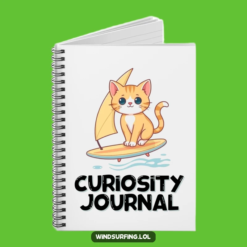 Funny Cat Surfing Notebook: Jot Down Ideas with a Balancing Cat