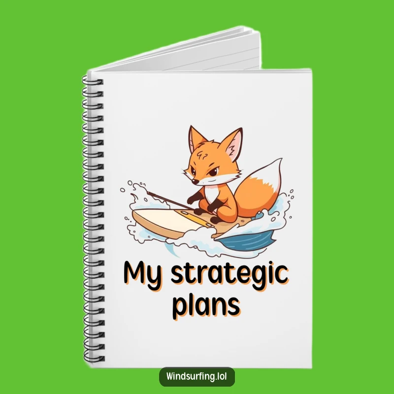Funny Determined Fox Surf Notebook - Resilient Journal, Perfect for Notes and Gifts