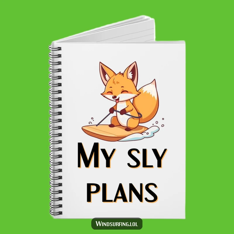 Funny Fox Windsurfing Tongue Notebook - Ride Your Ideas