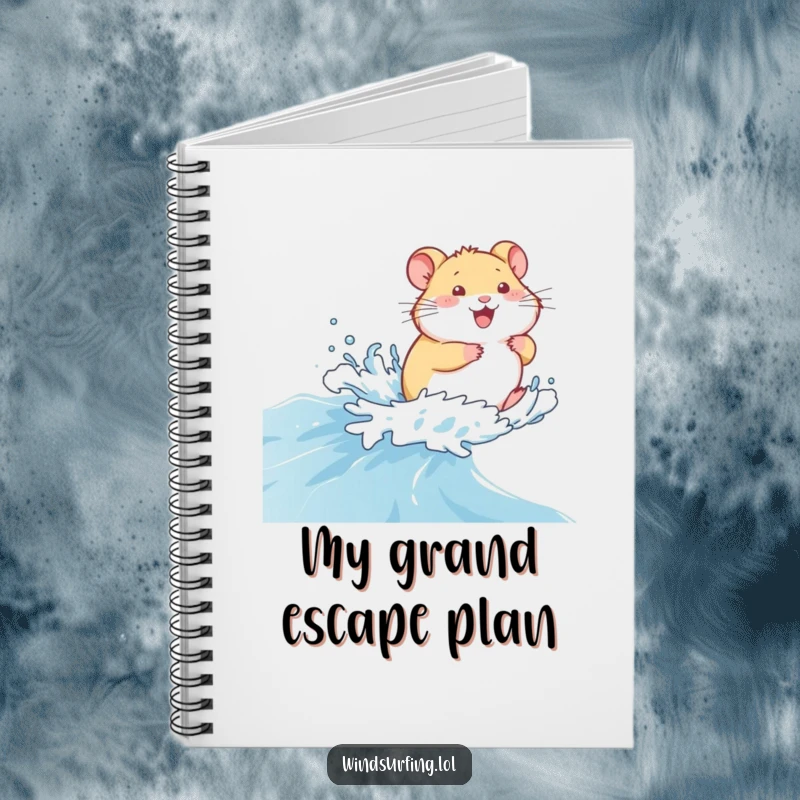Funny Notebook: A giggling hamster sailing across a choppy sea, perfect for capturing adventures with humor, a delightful funny gift.