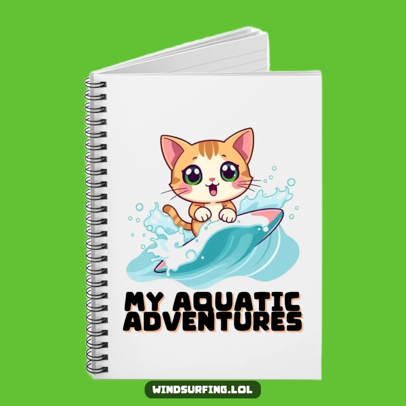 Funny Surprised Cat Windsurf Notebook: Jot Down Your Wildest Ideas with This Feline Surfer, Great Funny Gift!