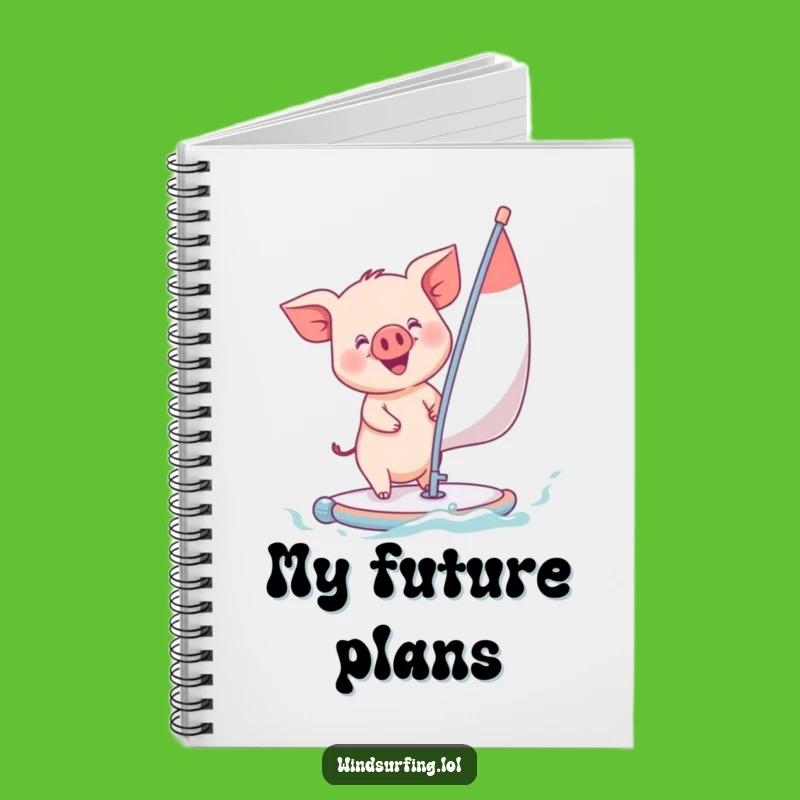 Funny Piglet Windsurfing Notebook - Jot Down Thoughts with Adorable, Playful Flair