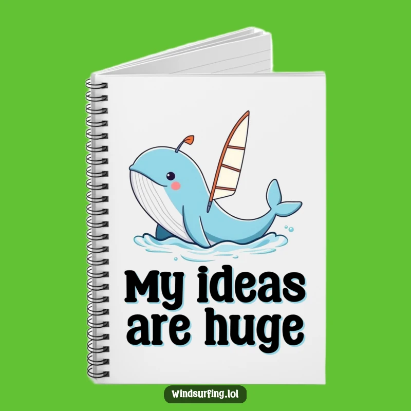 Funny Whale Windsurfing Notebook - Jot Down Ideas with a Smile