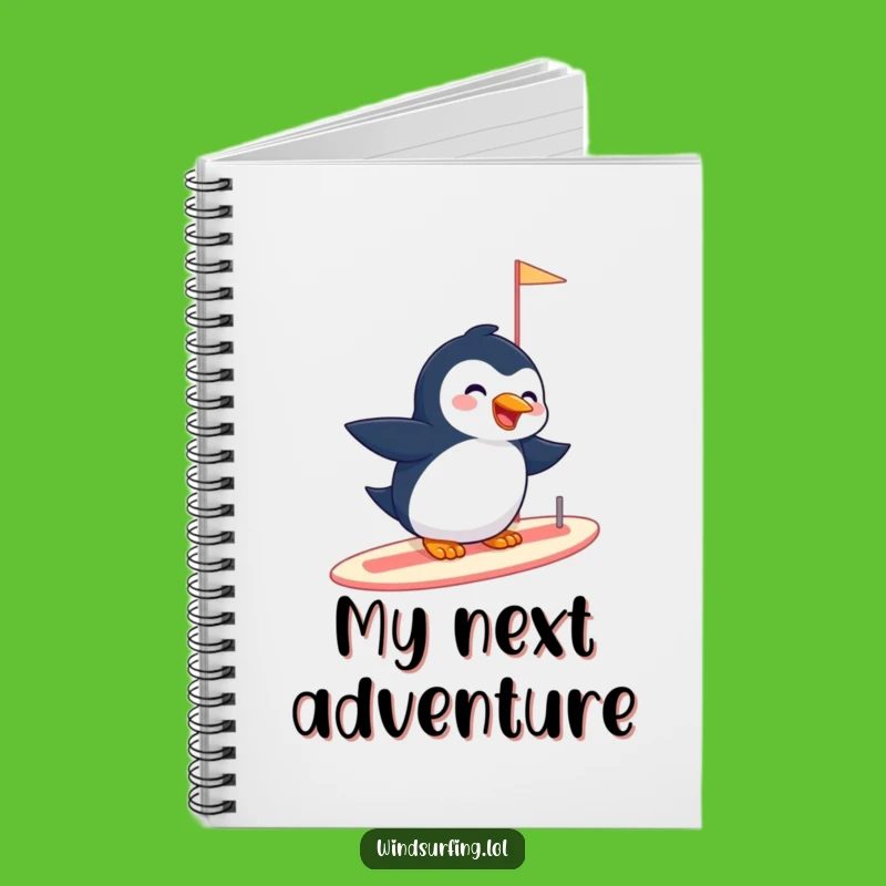 Funny Penguin Sailboard Notebook - Jot Down Ideas with Arctic Flair Gift