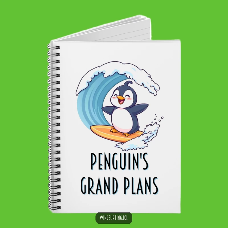 Funny Penguin Surfing Notebook: Jot Down Laughs with Hilarious Ocean Adventures
