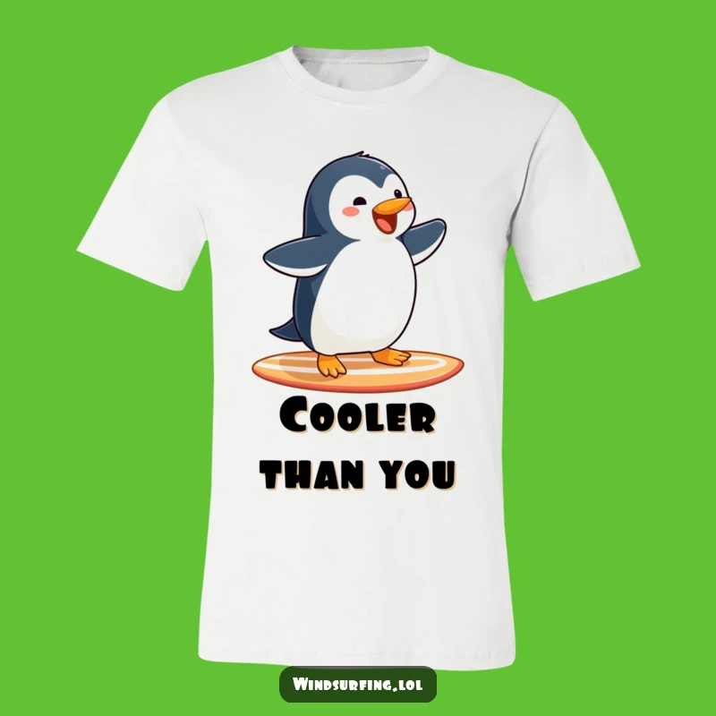 Funny Penguin Surfing T-Shirt: Joyful Gliding Penguin Gift for Beach Fans