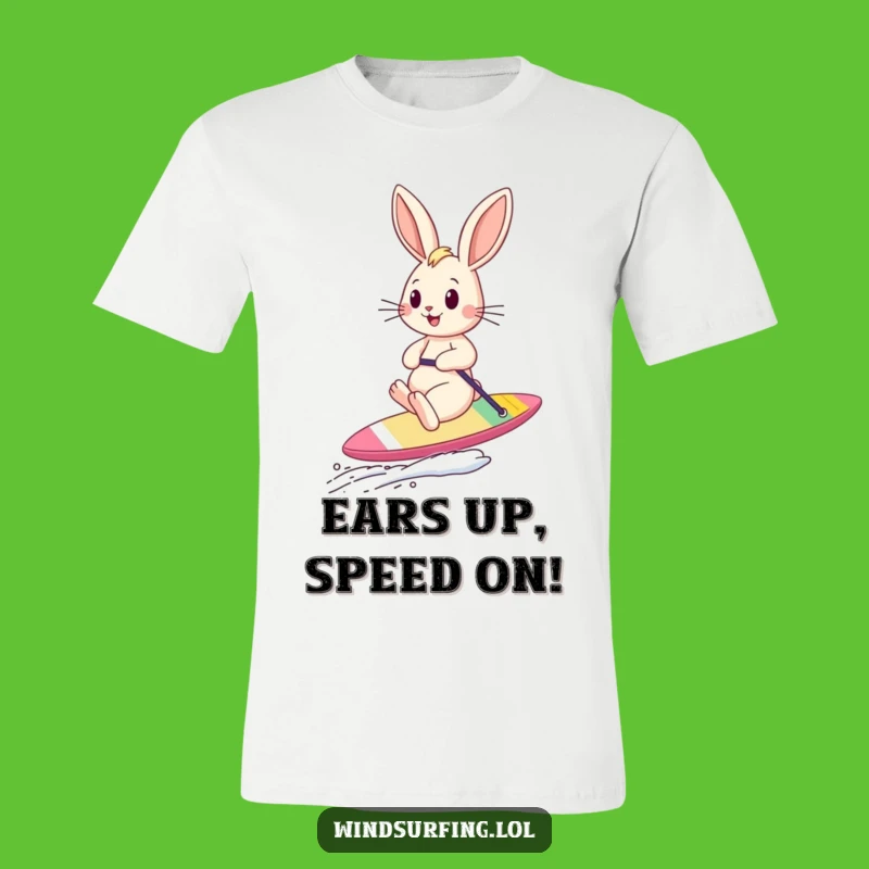 Funny Bouncing Bunny Sailboard T-Shirt: Fun Action Tee & Gift
