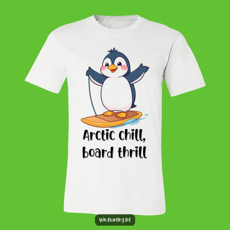Funny Penguin Windsurfer T-Shirt: Strike a Pose with This Hilarious Outfit
