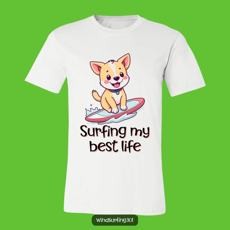 Funny Windsurfing Dog T-Shirt: Ride the Waves of Laughter with This Hilarious Pooch Tee