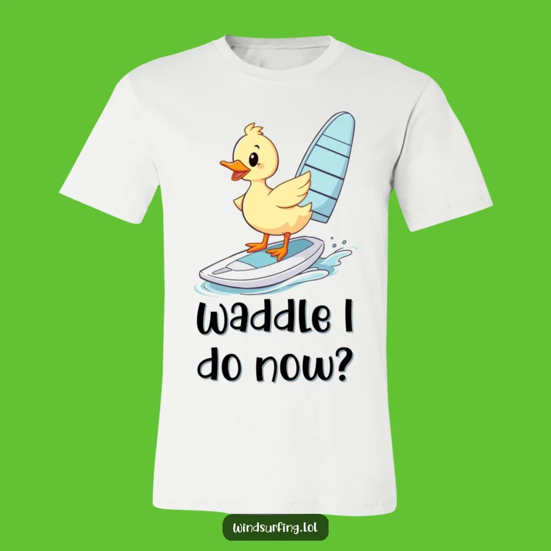 Funny Wobbly Duck Windsurfer Tee: Ride the Waves with Duck Humor, Your New Funny Gift