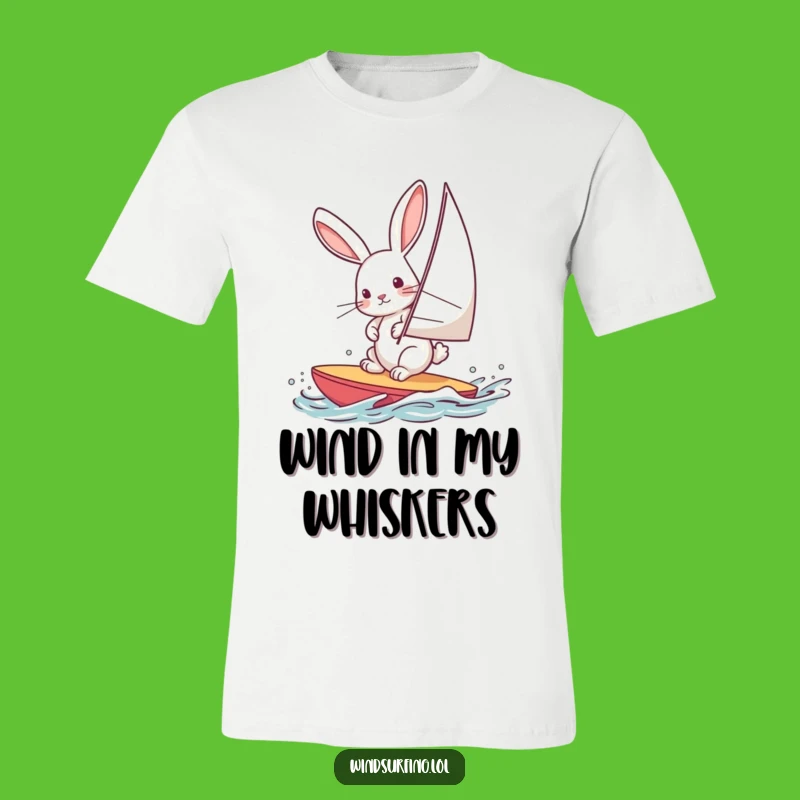 Funny Windsurfing Rabbit T-Shirt: Ride the Winds of Laughter with This Hilarious Hare Tee