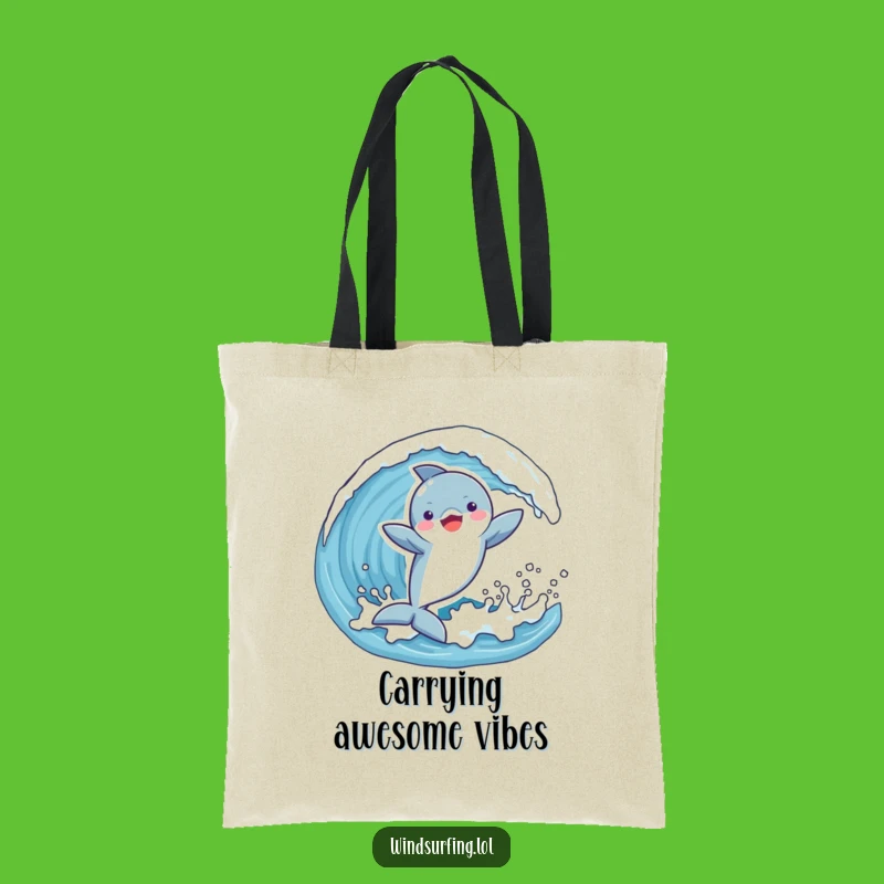 Funny Dolphin Wave Tote Bag: Carry Your Essentials with Ocean Charm