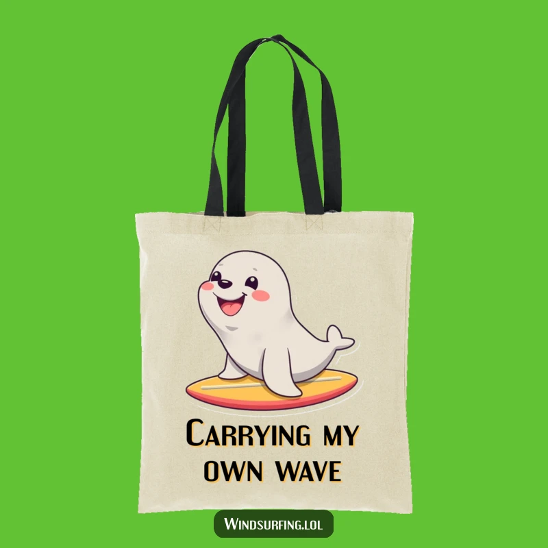 Funny Seal Surf Tote Bag: Carry Your Essentials with Humorous Charm
