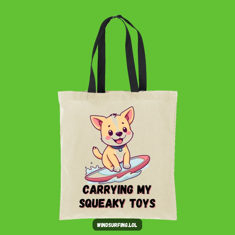 Funny Windsurfing Dog Tote Bag: Carry Your Essentials with Canine Charm and Humor