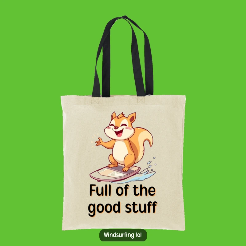 Funny Squirrel Windsurfer Tote: Carry Your Loot with Squirrel-Sized Laughs, An Awesome Funny Gift