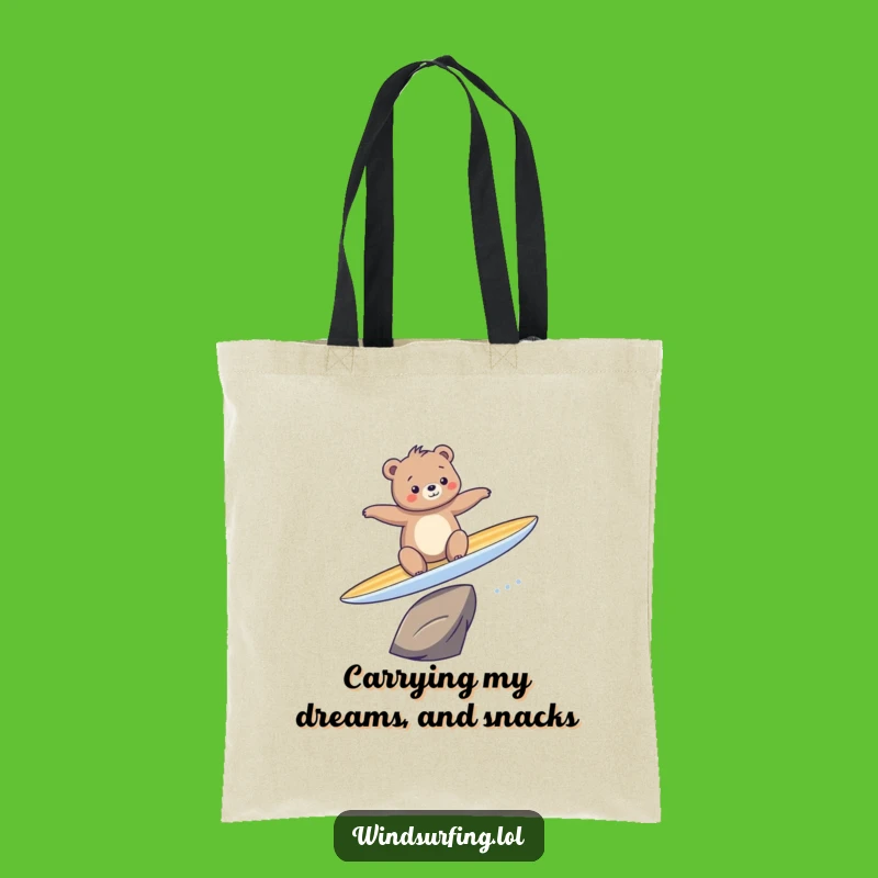 Funny Bear Surfing Tote Bag: Carry Your Laughs in Style, Perfect Gift