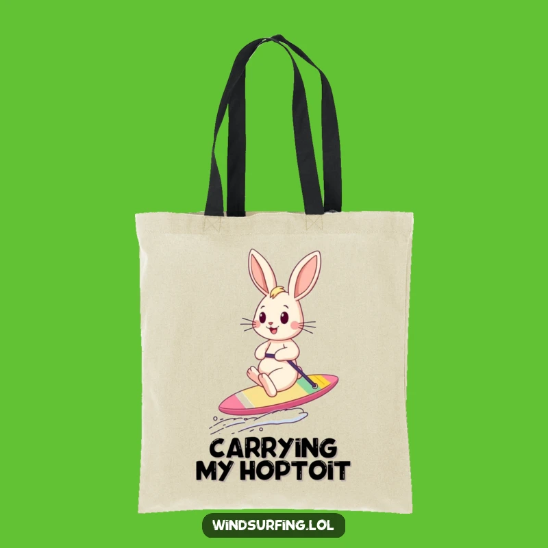 Funny Bouncing Bunny Sailboard Tote Bag: Carry Fun & Gifts