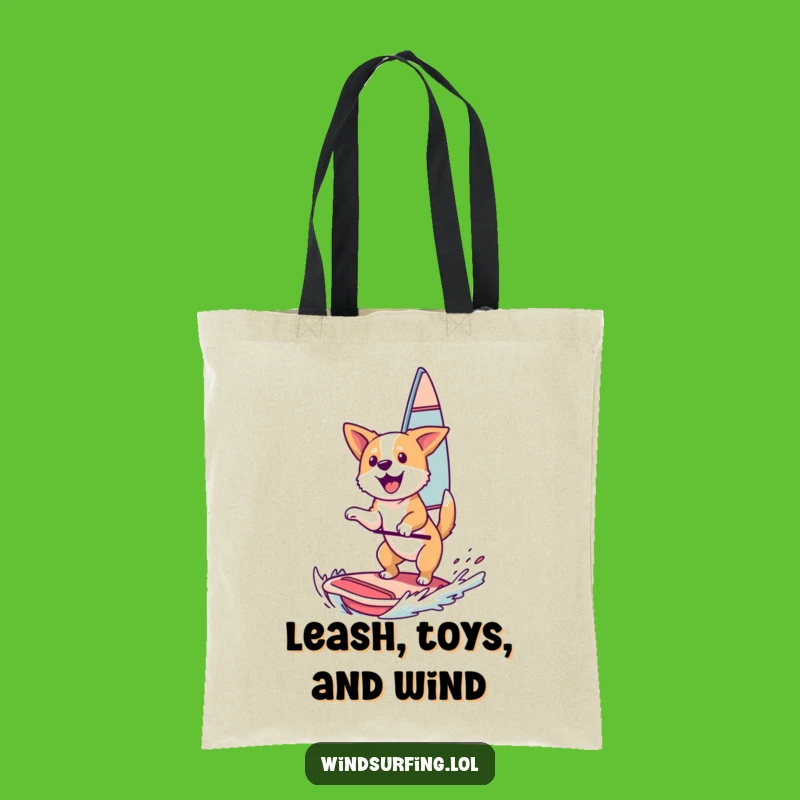 Funny Dog Windsurfing Tote Bag: Happy Rider, Practical Funny Gift!