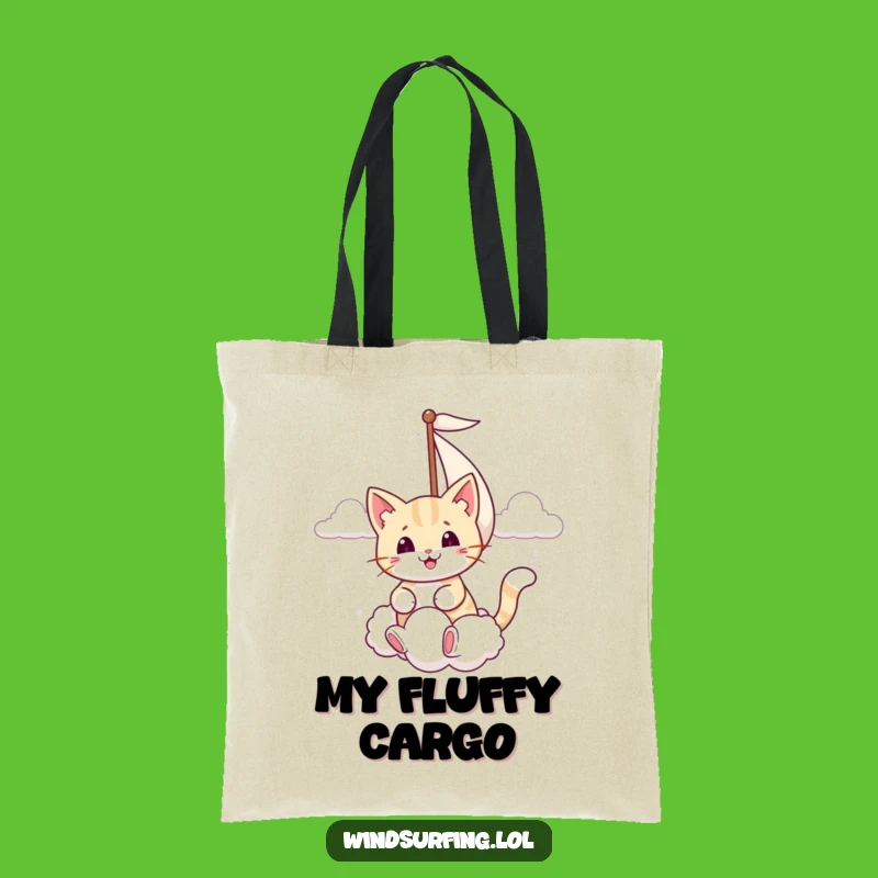 Funny Smiling Cat Cloud Sail Tote Bag - Carry Your Whimsical Dreams
