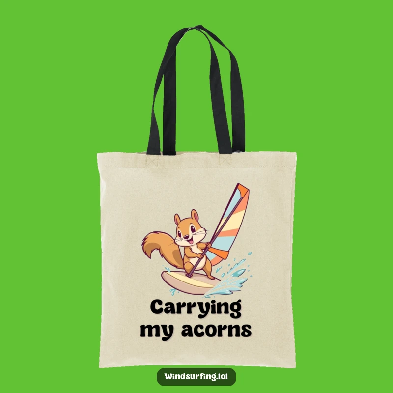 Funny Squirrel Windsurfing Tote Bag - Durable and Hilarious Accessory for Daily Adventures