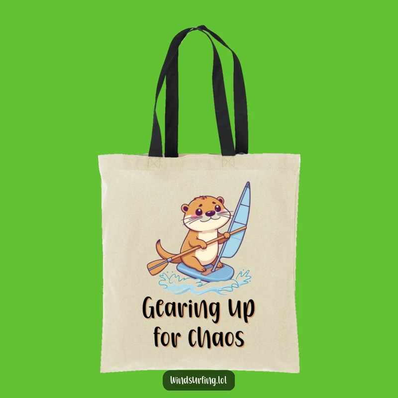 Funny Otter Windsurfer Tote: Carry Your Gear with Otter Efficiency, An Awesome Funny Gift