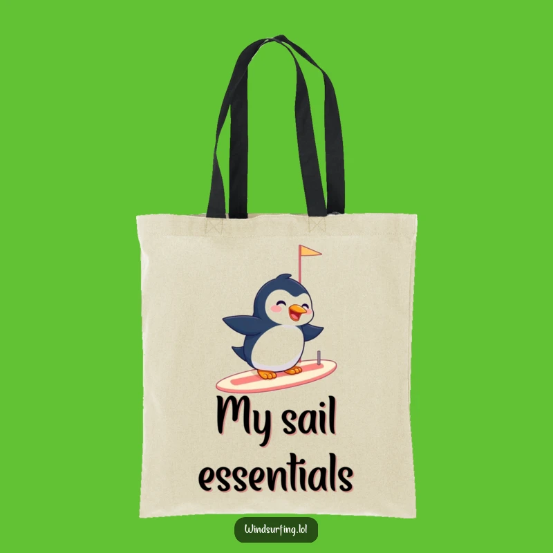 Funny Penguin Sailboard Tote Bag - Carry Your Fun Arctic Style Gift